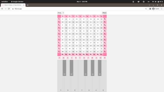Screenshot of Matrix Maker Web App