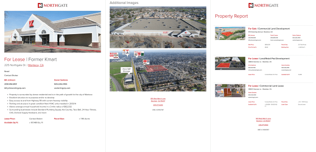 A property listing and property report printed side-by-side.