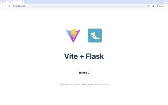 Screenshot of Vite Flask Backend Integration POC